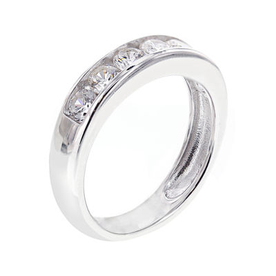 DiamonArt® Cubic Zirconia Sterling Silver Channel-Set Ring