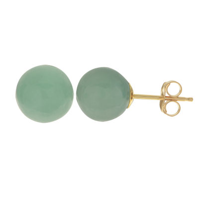 Genuine Jade 14K Yellow Gold Stud Earrings JCPenney