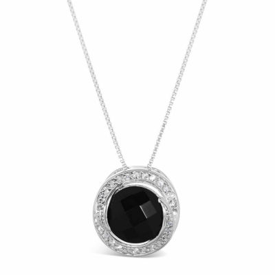 Womens Genuine Black Onyx Sterling Silver Pendant Necklace - JCPenney