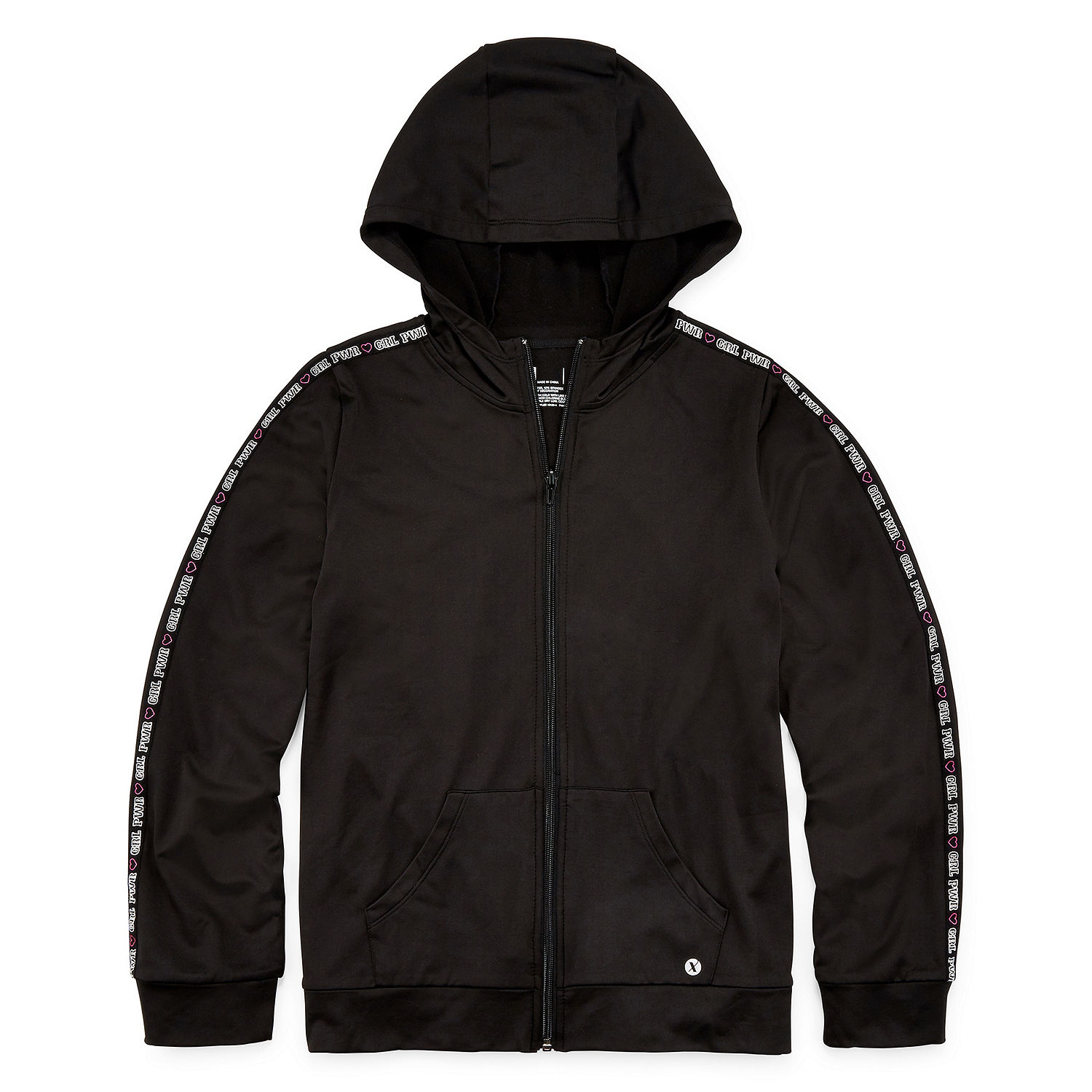 Xersion Zip Up Hoodie Jacket - Girls' 7-16 and Plus, Color: Black ...