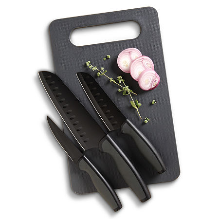 Oster Slice Craft Stainless Steel 4-pc. Knife Set, One Size, Black