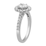 Signature By Modern Bride Womens 1/2 CT. T.W. Lab Grown White Diamond 10K White Gold Pear Halo Engagement Ring