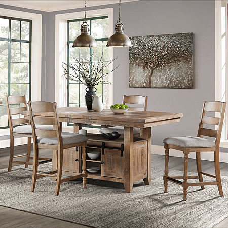 Tyler Dining Collection 5-Piece Counter Height Dining Set, One Size, Brown