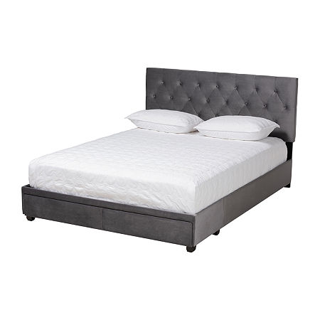 Caronia King Platform Bed, One Size, Gray -  Baxton Studio, 79023650018