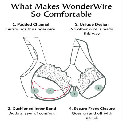 Glamorise Elegance Wonderwire® Front-Close Full Coverage Underwire Unlined Full Coverage Bra 1245