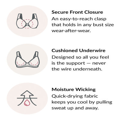Glamorise Elegance Wonderwire® Front-Close Full Coverage Underwire Unlined Full Coverage Bra 1245