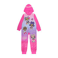 Little & Big Girls LOL Long Sleeve One Piece Pajama, 6 , Purple