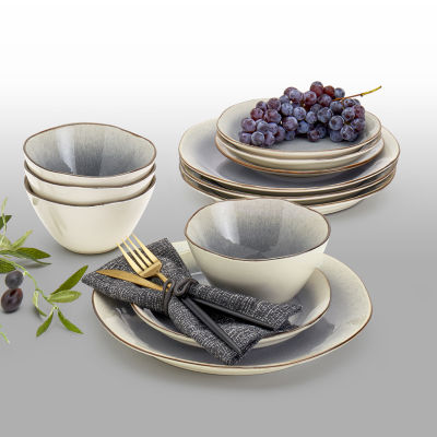 Tabletops Unlimited Bella Grey 12-pc. Stoneware Dinnerware Set