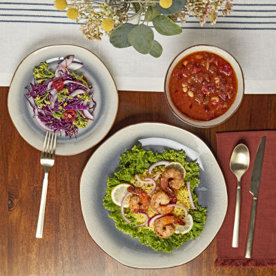 Tabletops Unlimited Bella Grey 12-pc. Stoneware Dinnerware Set