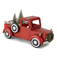 North Pole Trading Co. North Pole Village Red Metal Truck Christmas Tabletop Decor, One Size , Red