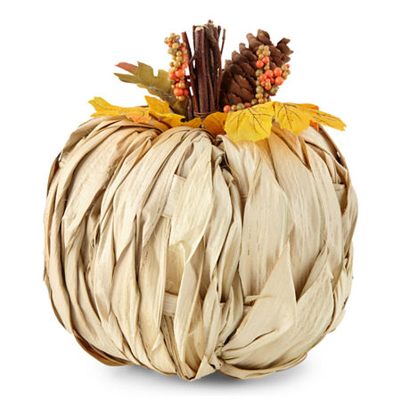 Layerings Banana Leaf Pumpkin Tabletop Decor Collection, One Size , White