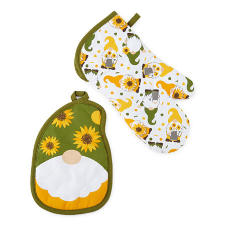 Homewear Harvest Sunflower and Gnome 2-pc. Mitt + Pot Holder, One Size , Multiple Colors