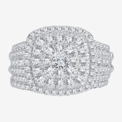 Womens CT. T.W. Natural Diamond 10K White Gold Cushion Bridal Set