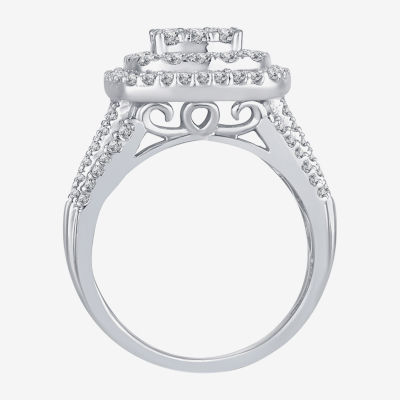 Womens CT. T.W. Natural Diamond 10K White Gold Cushion Bridal Set
