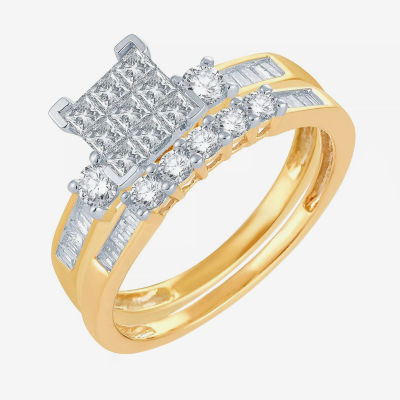 CT.T.W. Natural Diamond 10K Gold Bridal Ring Set