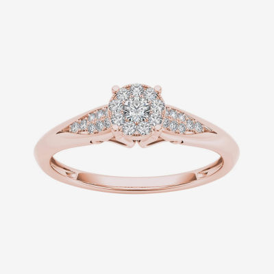 CT.T.W. Natural Diamond 10K Rose Gold Engagement Ring