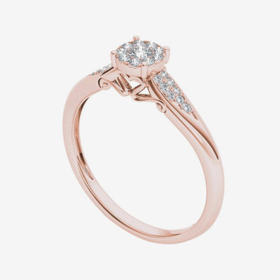 CT.T.W. Natural Diamond 10K Rose Gold Engagement Ring