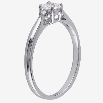 Lab-Created White Sapphire & Diamond-Accent Engagement Ring 