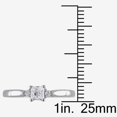Lab-Created White Sapphire & Diamond-Accent Engagement Ring 
