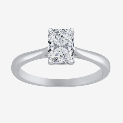 (G / VS2) Womens 1 CT. Lab-Grown White Diamond 10K Gold Radiant-cut Solitaire Engagement Ring