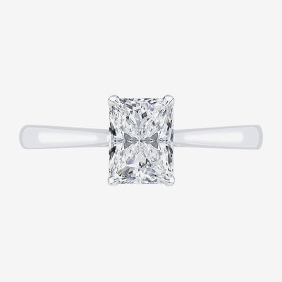 (G / Vs2) Womens 1 CT. T.W. Lab Grown White Diamond 10K Gold Radiant-cut Solitaire Engagement Ring