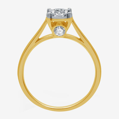 H-I / I1) Womens 1/ CT. Lab Grown White Diamond 10K Gold Round Solitaire Engagement Ring