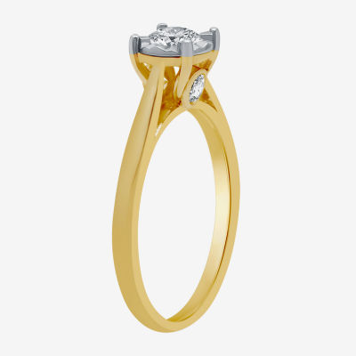 H-I / I1) Womens / CT. Lab Grown White Diamond 10K Gold Round Solitaire Engagement Ring