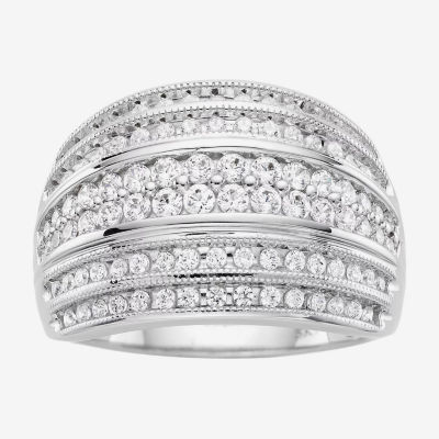 1 CT.T.W. Natural Diamond 10K White Gold Ring