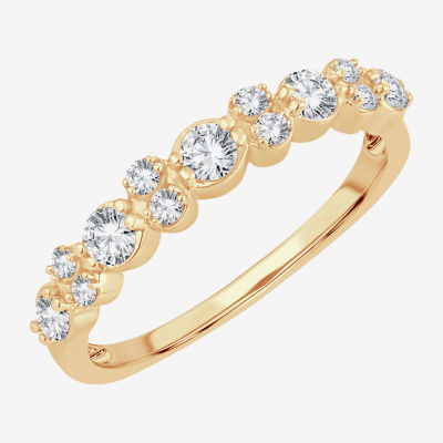Womens 1/2 CT. T.W. Natural White Diamond 10K Gold Wedding Band