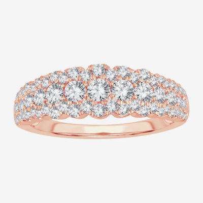 1 1/ CT. T.W. Natural White Diamond 10K Rose Gold Anniversary Band