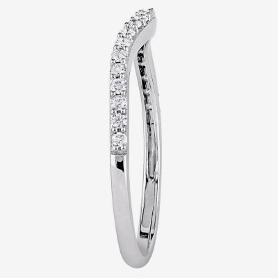 1/4 CT. T.W. Natural White Diamond 14K Gold Curved Wedding Band