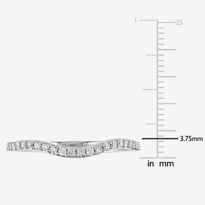 1/4 CT. T.W. Mined White Diamond 14K Gold Curved Wedding Band