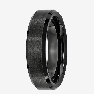 Mens 6mm Black Ceramic Wedding Band