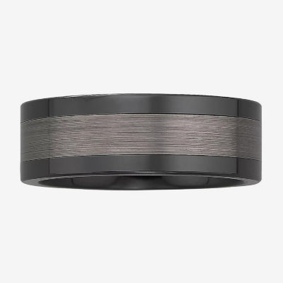  Mens 8mm Stainless Steel Wedding Band 