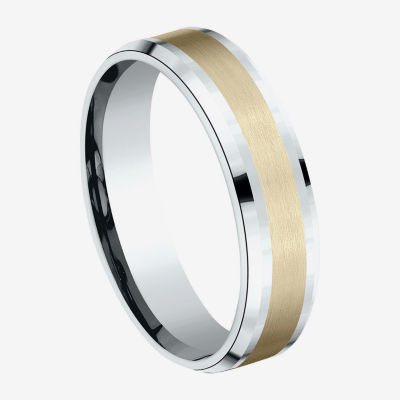 Mens 6MM 10K Two Tone Gold Wedding Band