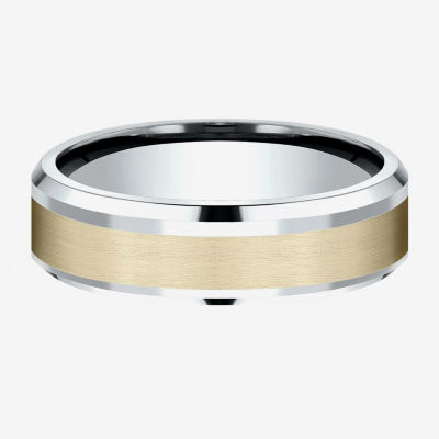 6MM 10K Two Tone Gold Wedding Band