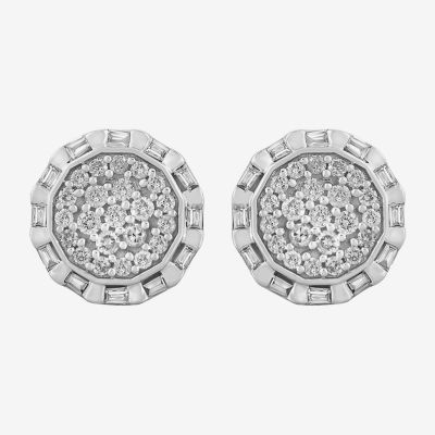 1/2 CT. T.W. Natural White Diamond 10K Gold 8mm Stud Earrings