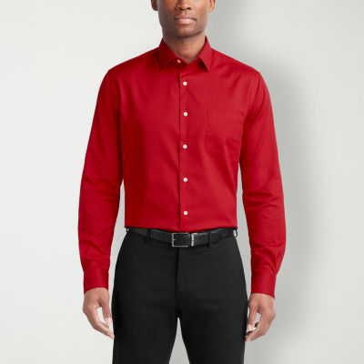 Van Heusen Stain Shield Mens Regular Fit Stretch Fabric Wrinkle Free Long Sleeve Dress Shirt