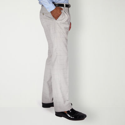 Steve Harvey Mens Windowpane Classic Fit Suit Pants