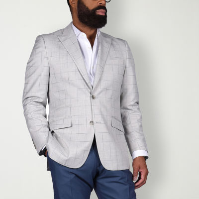 Steve Harvey Mens Windowpane Classic Fit Suit Jacket