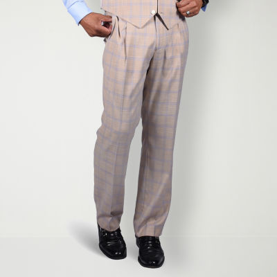 Steve Harvey Mens Plaid Stretch Fabric Classic Fit Suit Pants