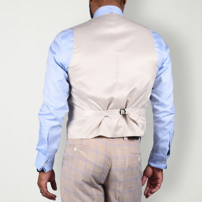 Steve Harvey Mens Plaid Stretch Fabric Classic Fit Suit Vest
