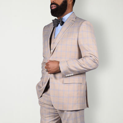 Steve Harvey Mens Plaid Stretch Fabric Classic Fit Suit Jacket