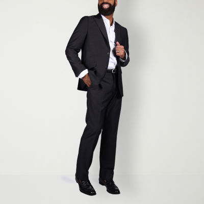 Steve Harvey Mens Classic Fit Black Shantung Suit Jacket