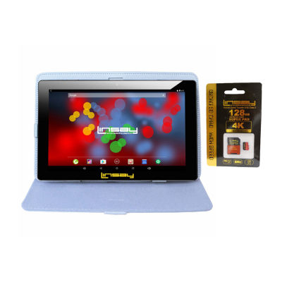 Linsay 10.1" 32GB Storage Android 12 Tablet With Case And 128GB Micro SD