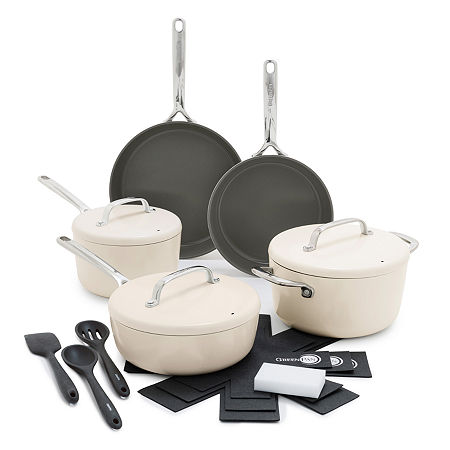 GreenPan GP5 Ceramic Non-Stick 15-pc.Cookware Set, One Size, White