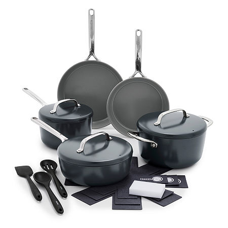 GreenPan GP5 Ceramic Non-Stick 15-pc.Cookware Set, One Size, Gray