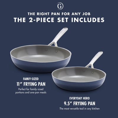 GreenPan GP5 Ceramic Nonstick 2-Piece Frypan Set - Cream