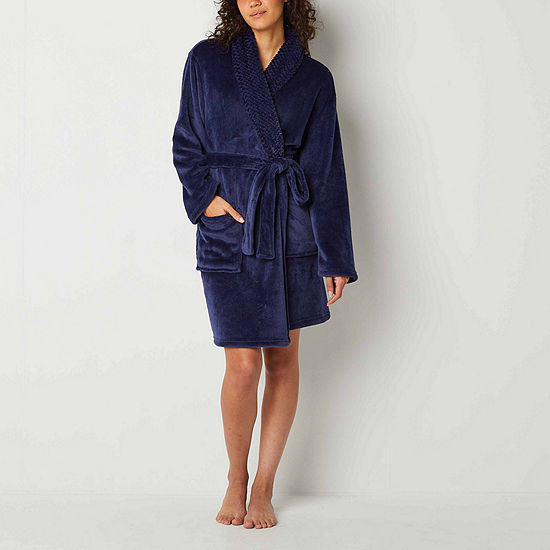 Pj Couture Womens Long Sleeve Knee Length Robe, Color: Navy - JCPenney