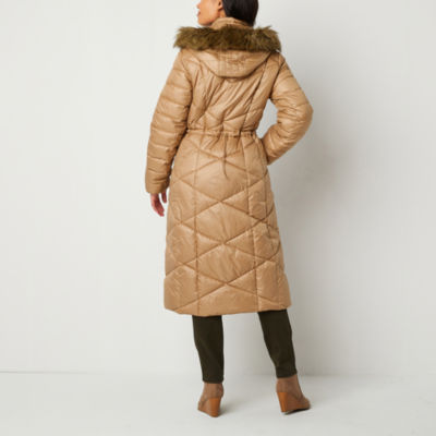 Liz claiborne hooded heavyweight hot sale overcoat